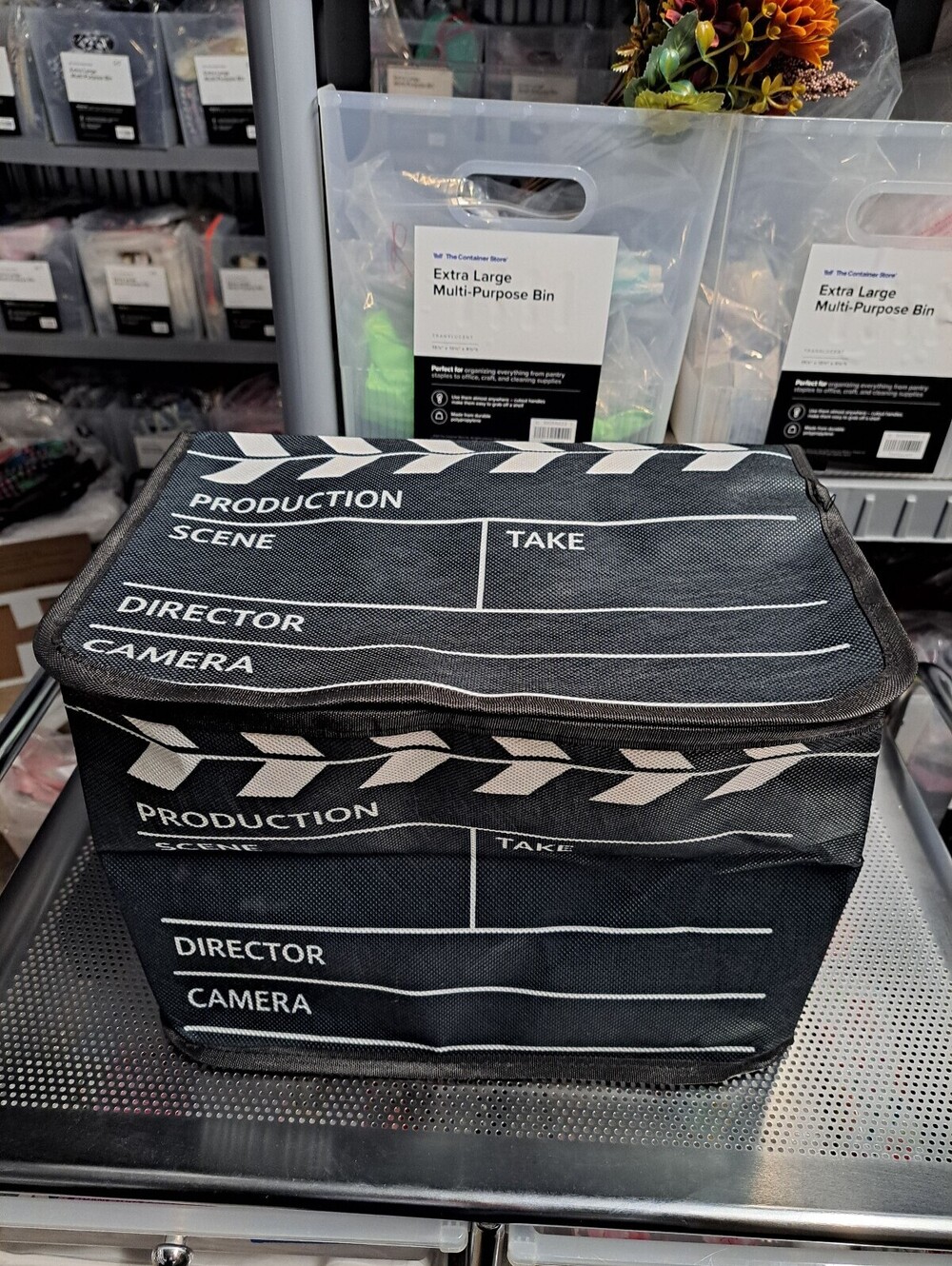 Black Film Clapperboard Storage Organizer Box nwot
